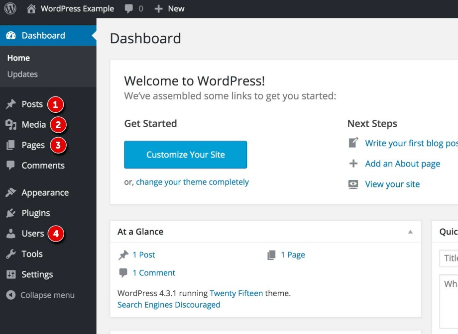 These are the areas that you'll spend most of your time.
